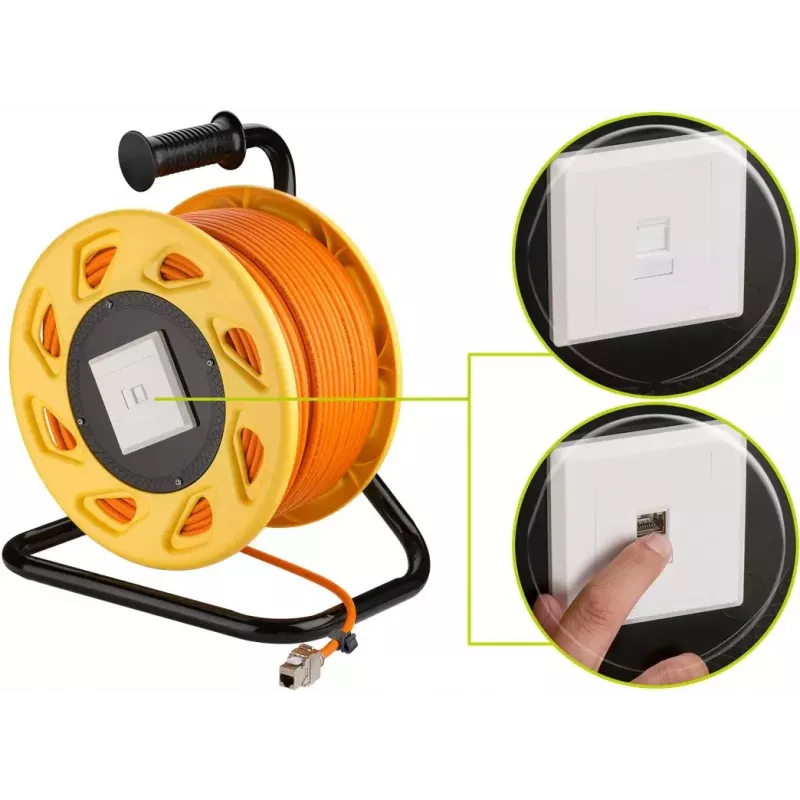 Võrgukaabel Goobay Portable RJ45 50m Cat7a Oranž
