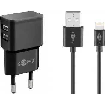 Laadimiskomplekt Indoor Goobay Dual Apple Lightning 44995
