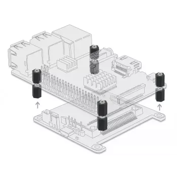 Vahetugi M2,5 kuuskant sisekeermega 10 mm must 4 tk DeLOCK 60243