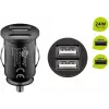 Goobay Dual-USB autolaadija 24 W must kiirlaadimine ülevoolukaitse