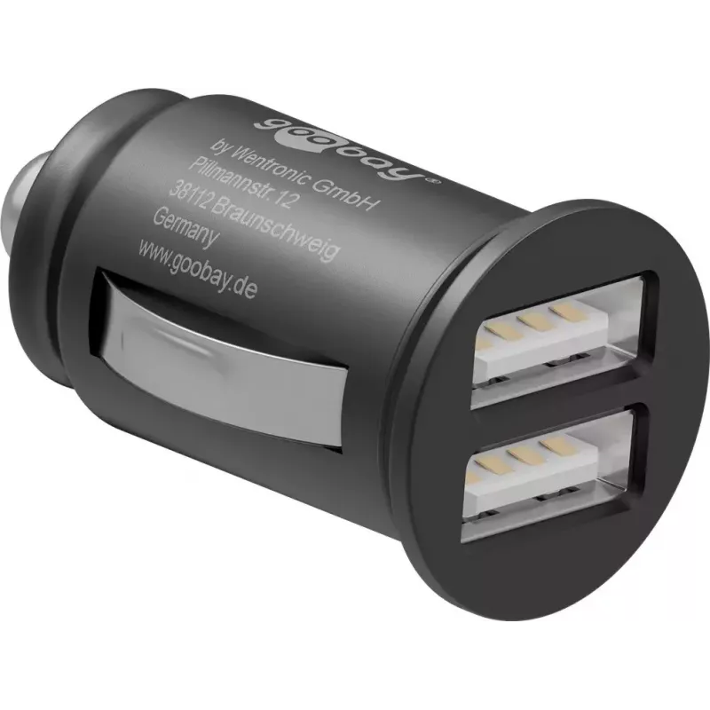 Goobay Dual-USB autolaadija 24 W must kiirlaadimine ülevoolukaitse