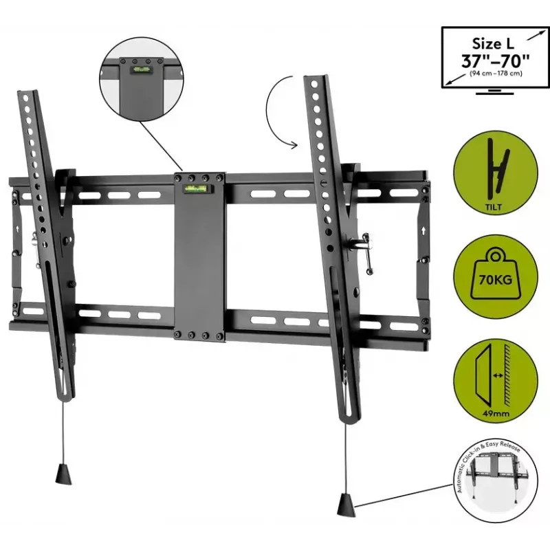 TV-kinnitus Goobay 49929 Must 70 tolli 70 kg VESA 200x200 kuni 600x400