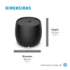 HP must Bluetooth kõlar 360, juhtmega ja juhtmevaba, mono kaasaskantav kõlar, must, silinder, nupud, universaalne