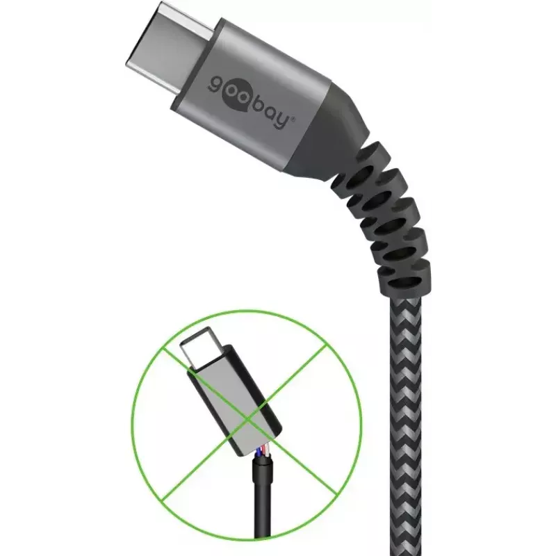 USB-kaabel Wentronic 49295 USB 2.0 0,5 m USB C USB A must hall