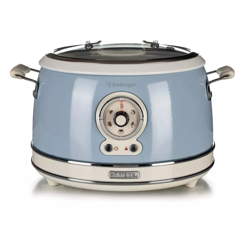 Ariete 2904 Riisikeetja - Elektriline riisikeetja keraamilise kausiga - Omatehtud sushi - Multikeetja - Vintage Line - 3,5 L - 650 W - Sinine