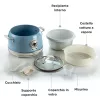 Ariete 2904 Riisikeetja - Elektriline riisikeetja keraamilise kausiga - Omatehtud sushi - Multikeetja - Vintage Line - 3,5 L - 650 W - Sinine