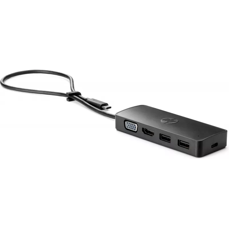 HP USB-C Travel Hub G2, juhtmega, USB 3.2 Gen 1 (3.1 Gen 1) USB-C, must, Hiina, Windows 10, 107 mm