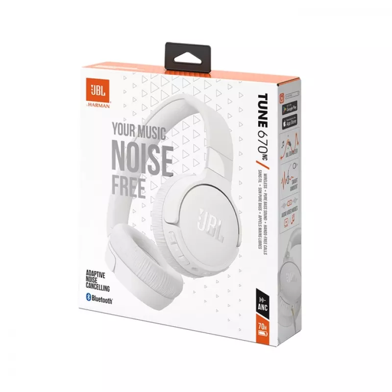JBL Tune 670 NC peakomplekt Juhtmega ja juhtmevaba Peavõru Kõned/muusika USB USB-C Bluetooth Valge