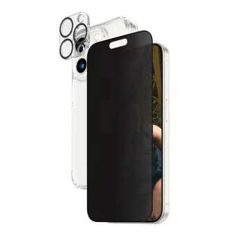PanzerGlass Privacy 3-in-1 pakend iPhone 15 Pro löögikindel karastatud klaas