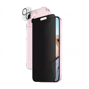 PanzerGlass® Privaatsus 3-ühes pakend iPhone 15-le löögikindel karastatud klaas