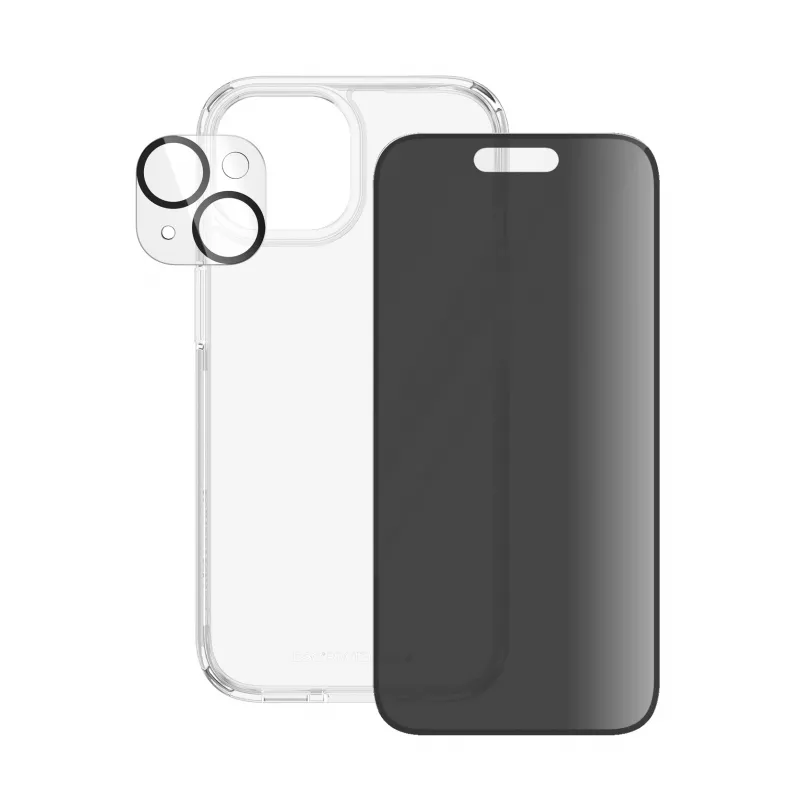 PanzerGlass® Privaatsus 3-ühes pakend iPhone 15-le löögikindel karastatud klaas