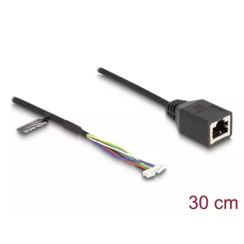 Võrgukaabel DeLOCK 88007 RJ45 4-kontaktsele 6-kontaktsele Cat5e 0,3 m must