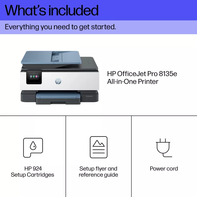 HP OfficeJet Pro 8135e Juhtmeta mitmeotstarbeline värviprinter, Instant Ink; kahepoolne printimine
