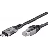 Goobay soovahetaja USB C RJ-45-le 10 m must hõbedane