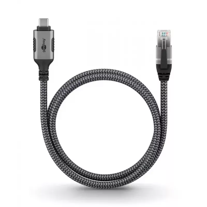 Goobay soovahetaja USB C RJ-45-le 10 m must hõbedane
