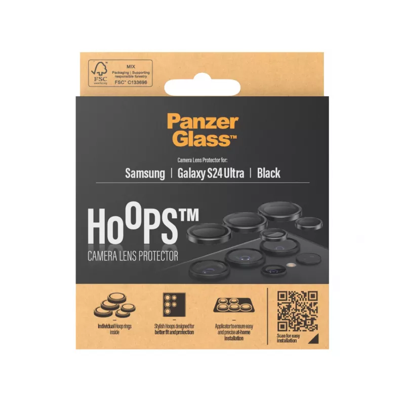 PanzerGlass ® Hoops® kaamera objektiivi kaitseklaas must Samsung Galaxy S24 Ultra