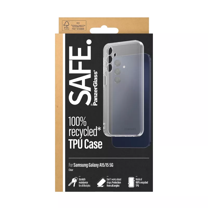 PanzerGlass SAFE. by ® TPU kate Samsung Galaxy A15 | A15 5G | Läbipaistev