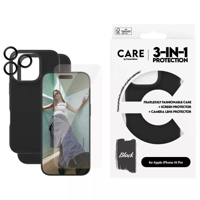 3-ühes komplekt PanzerGlass CARE by Fashion iPhone 16 Pro