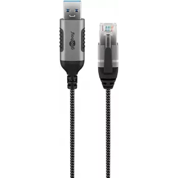 Kaabliadapter Goobay 74399 USB 3.0 Tüüp A RJ45 10 m Must Hõbedane