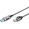 Goobay 74394 USB 3.0 Type A to RJ45 kaabel 1.5m Must Silver