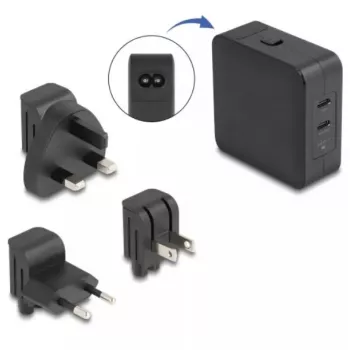 Siselaadija DeLOCK 41443 Universal Must vahelduvvool 100-240 V 2x USB USB-C