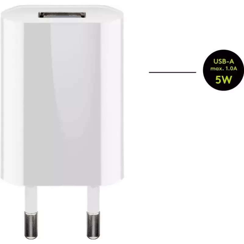 Laadijakomplekt Goobay 5W Apple Lightning siseruumide vahelduvvoolu mobiiltelefon