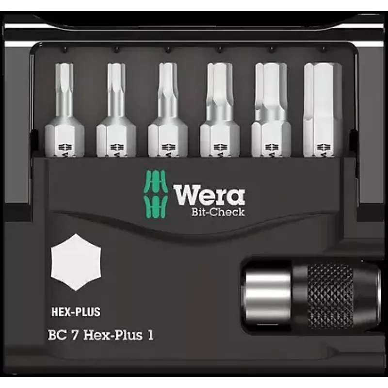 Wera Bit-Check 7 Hex-Plus 1 kruvikeeraja otsakute komplekt, 7 tk, H2-H6
