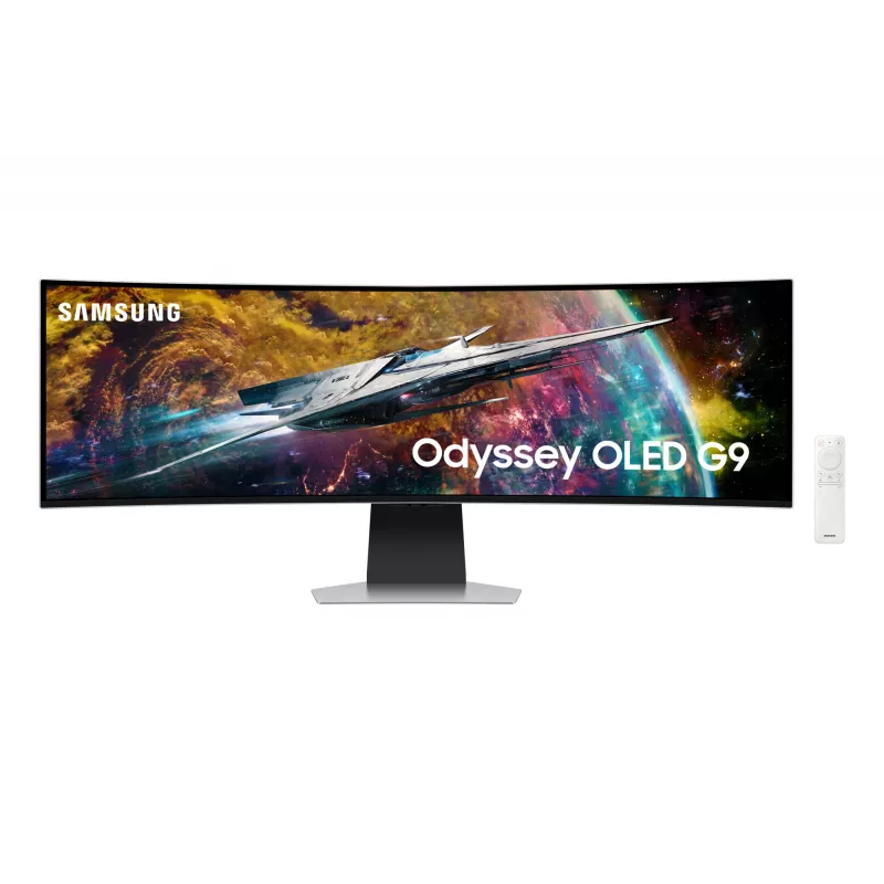 Samsung G95SC arvutimonitor 124,5 cm (49 tolli) 5120 x 1440 pikslit Dual QHD OLED hõbedane