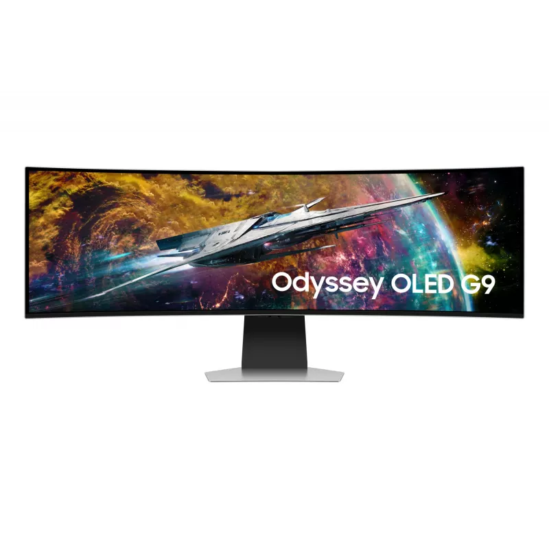 Samsung G95SC arvutimonitor 124,5 cm (49 tolli) 5120 x 1440 pikslit Dual QHD OLED hõbedane