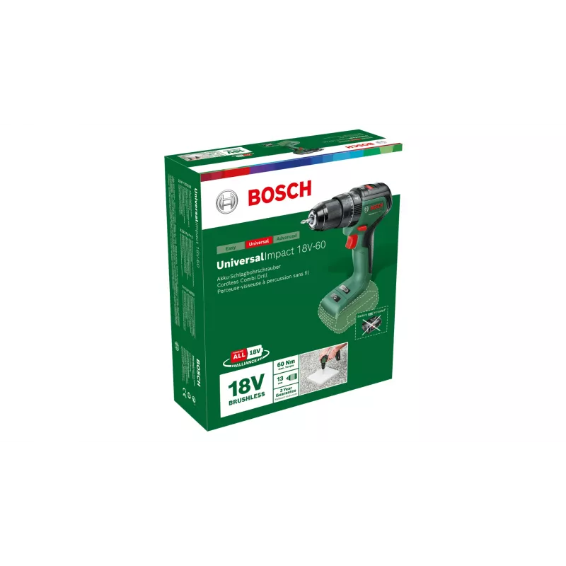 Bosch Universal Impact 18V-60 1900 RPM võtmeta 1,3 kg must, roheline