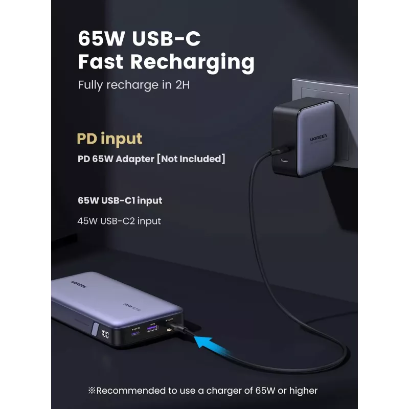 Kaasaskantav akupank Ugreen 90597A 25000 mAh