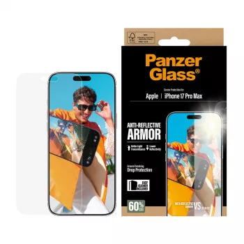 PanzerGlass peegeldusvastane Armor ekraanikaitse iPhone 17 Pro Max kriimustus- ja löögikindel