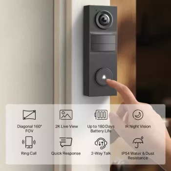 TP-Link Tapo D205 videouksesüsteem 3 MP Must