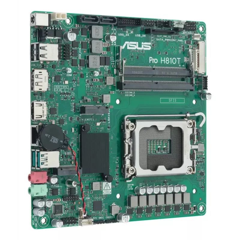 Emaplaat ASUS Pro H810T-CSM Intel H810 LGA 1851 mini ITX DDR5 128GB