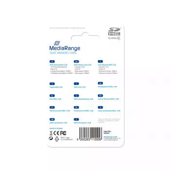 Flash Memory MediaRange 4GB SDHC Class 10 MR961