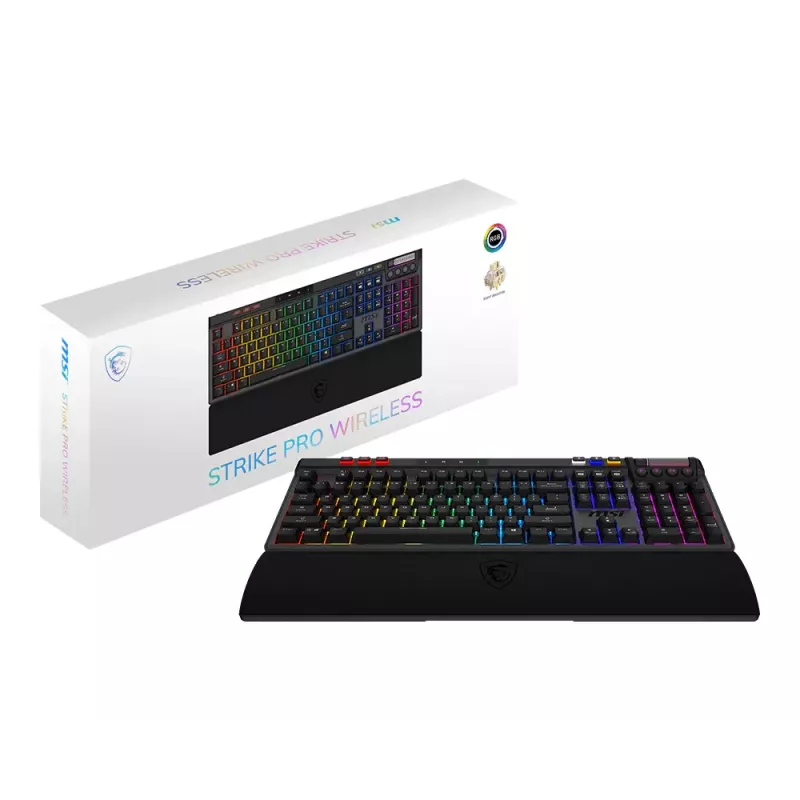 MSI Strike Pro Wireless vaikne mehaaniline mänguklaviatuur, DE (QWERTZ) paigutus, must