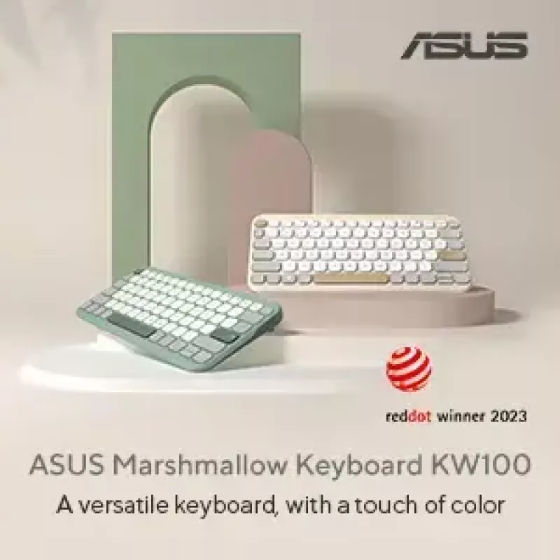 ASUS KW100 /GN/GE/81 klaviatuur Kodu Bluetooth QWERTZ Saksa Roheline, Heleroheline