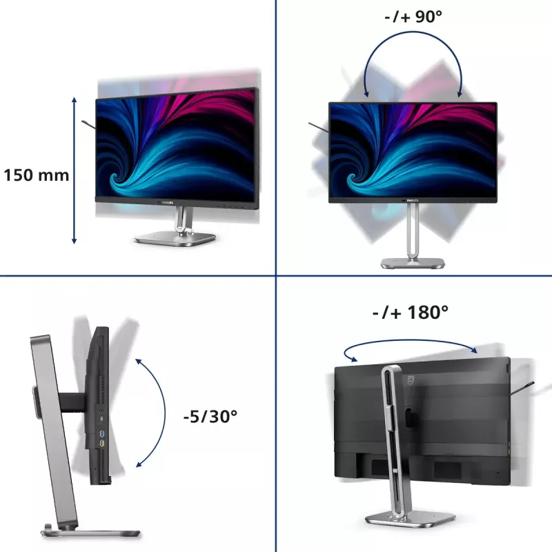 Philips 4000 seeria 24B2U4301/00 arvutimonitor 60,5 cm (23,8 tolli) 1920 x 1080 pikslit Full HD LCD hall