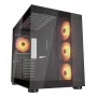 COUGAR PC Midi Tower Case FV150 ARGB — Must, ATX/MicroATX/Mini-ITX, 3x120mm ees + 1x120mm taga, 2x3.5 tolli & 2x2.5 tolli pesad