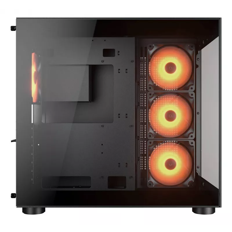 COUGAR PC Midi Tower Case FV150 ARGB — Must, ATX/MicroATX/Mini-ITX, 3x120mm ees + 1x120mm taga, 2x3.5 tolli & 2x2.5 tolli pesad