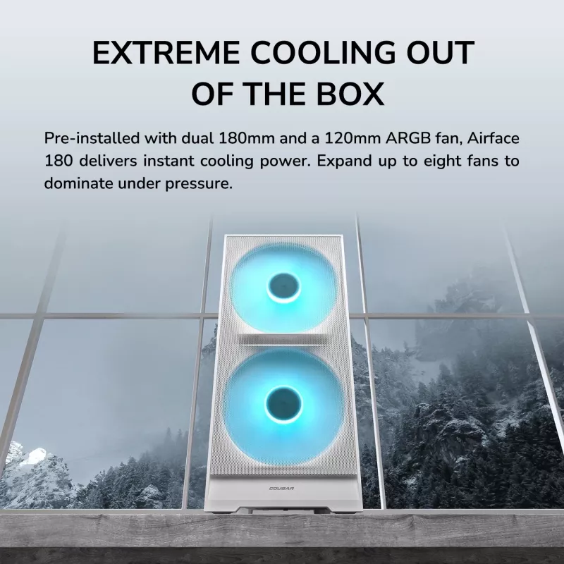 COUGAR Midi Tower Case, Airface 180, ARGB, Must