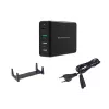 Conceptronic OZUL 4-pordiline 65 W USB PD lauaarvuti laadija, sisetingimustesse, vahelduvvool, 5 V, must
