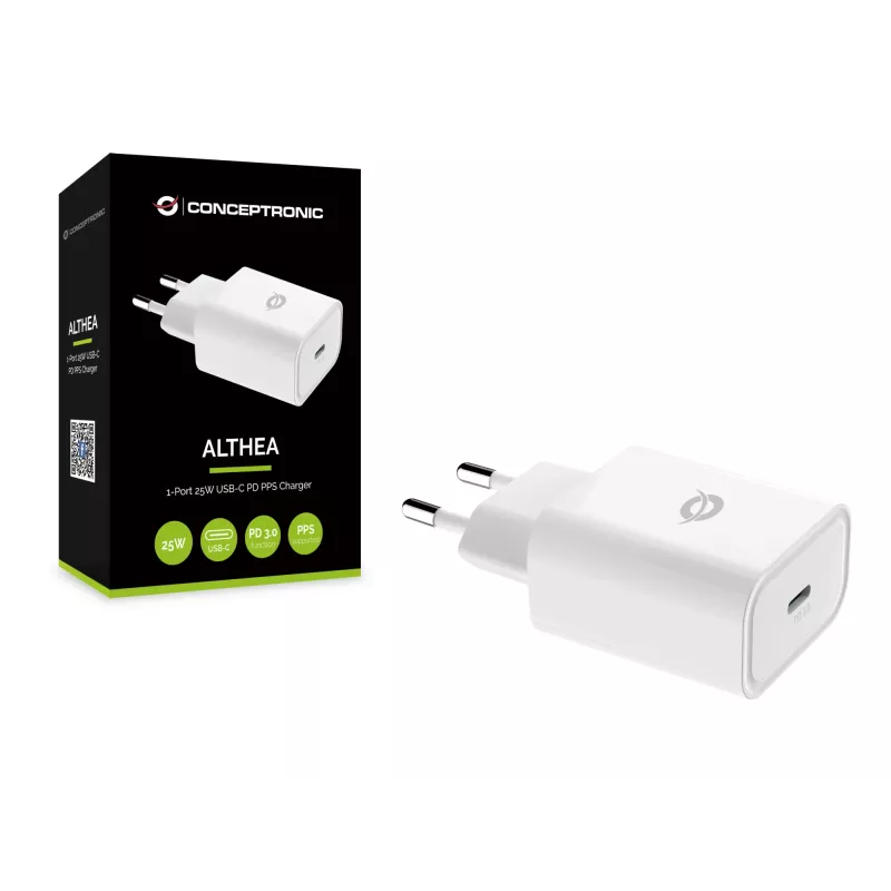 Laadija Indoor Conceptronic ALTHEA 1-pordiga 25W USB-C PD PPS