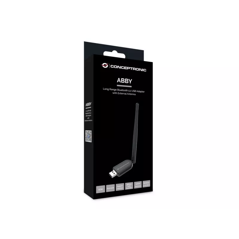 Conceptronic ABBY pikamaa Bluetooth 5.1 USB-adapter välise antenniga