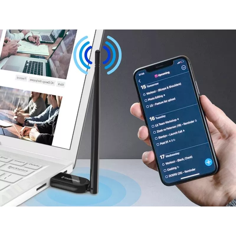 Conceptronic ABBY pikamaa Bluetooth 5.1 USB-adapter välise antenniga