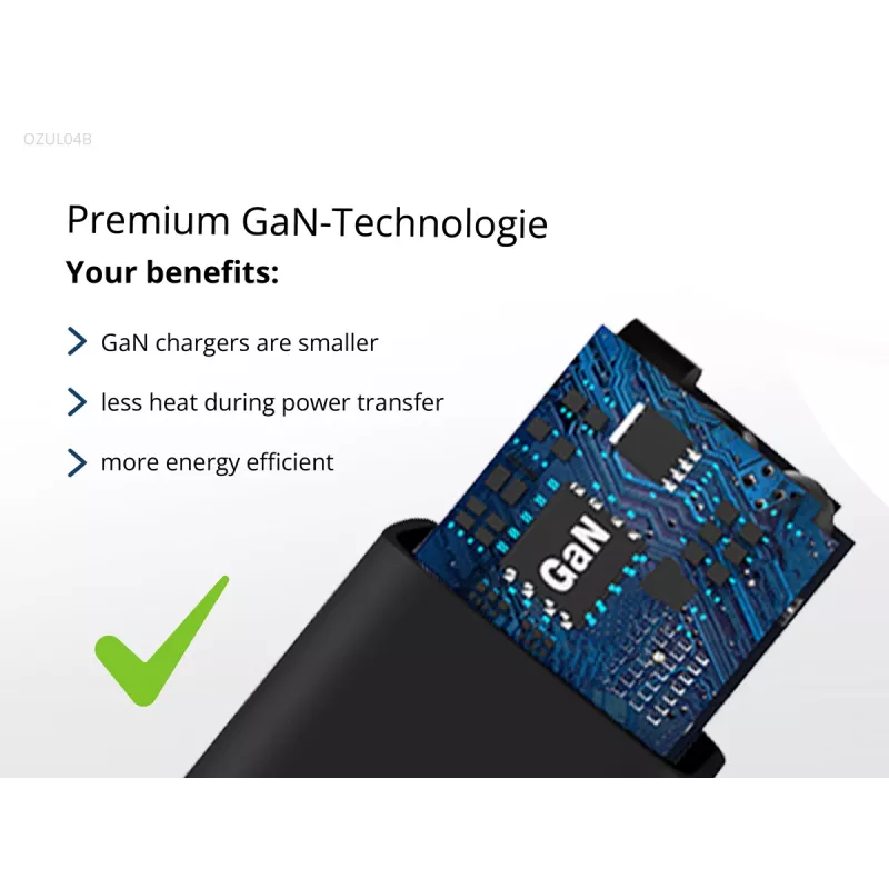 Conceptronic OZUL04BE 67W GaN USB PD laadija, sisseehitatud USB-C kaabel