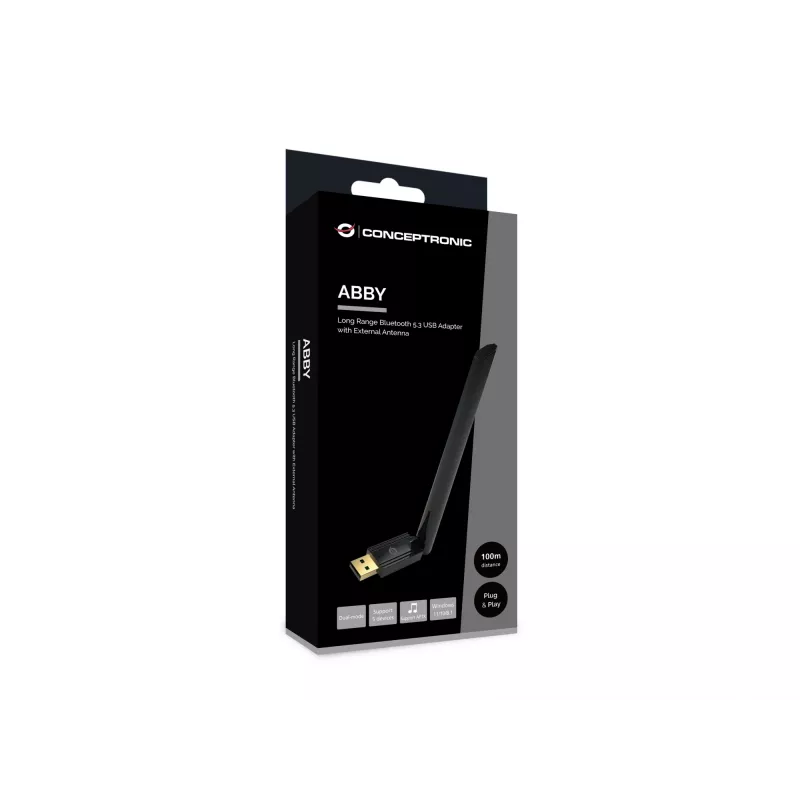 Conceptronic ABBY17B pikamaa Bluetooth 5.3 USB-adapter, väline antenn