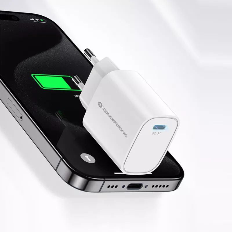 Laadija Conceptronic 1-pordiline 20W USB-C PD laadija