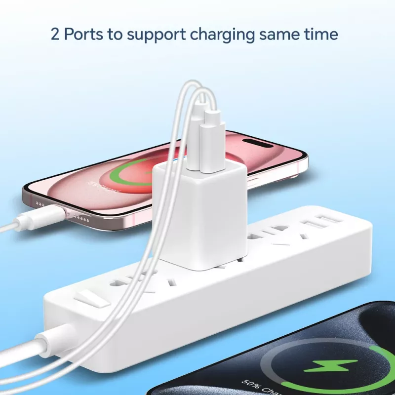 Conceptronic 2-pordiline 20W GaN USB PD laadija, USB-C x 1, USB-A x 1, QC 3.0, PPS