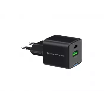 Conceptronic 2-pordiline 20W GaN USB PD laadija, USB-C x 1, USB-A x 1, QC 3.0, PPS